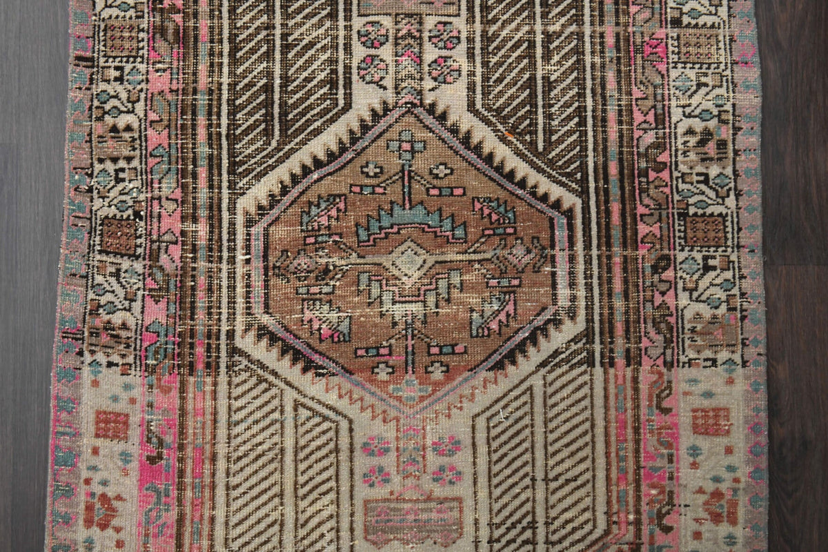 El yapımı vintage yolluk 102x315 cm oryantal desenli yün - açık alan görünümü