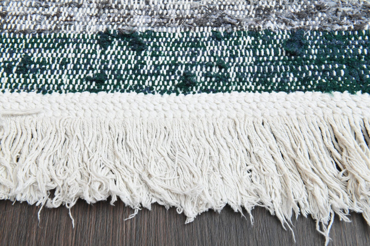 El yapımı vintage yolluk 81x277 cm oryantal desenli yün - yakın çekim doku detayı