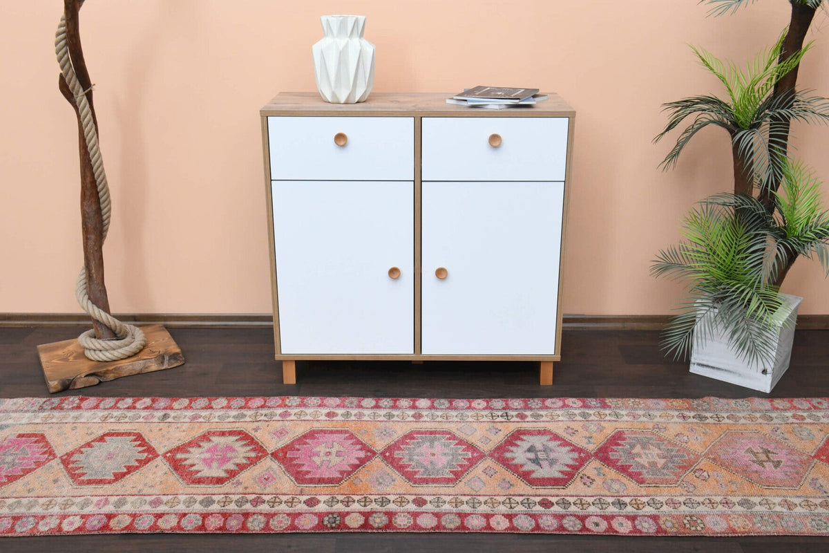 El yapımı vintage yolluk 74x310 cm oryantal desenli yün - mekan görünümü