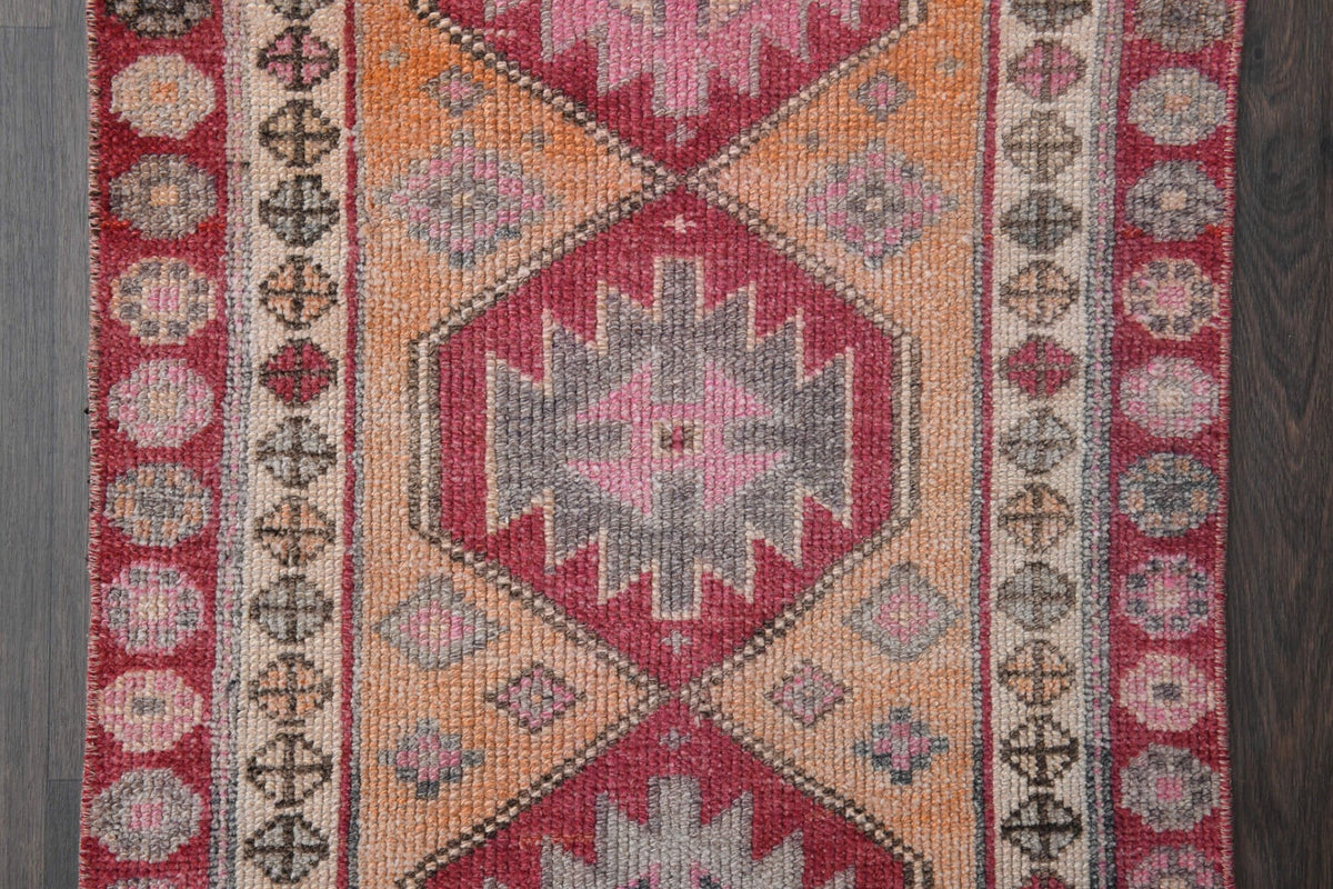 El yapımı vintage yolluk 74x310 cm oryantal desenli yün - açık alan görünümü