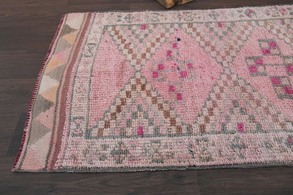 El yapımı vintage yolluk 81x348 cm oryantal desenli yün - desen detayı