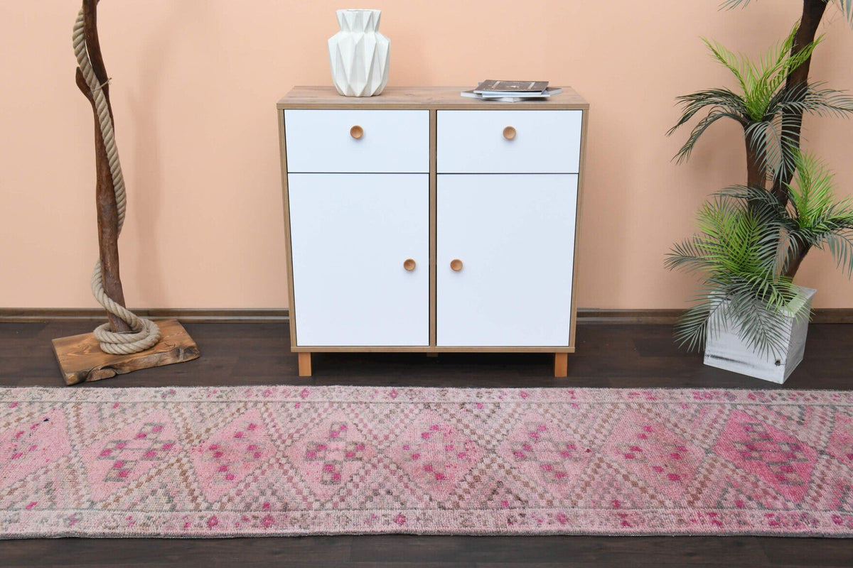 El yapımı vintage yolluk 81x348 cm oryantal desenli yün - mekan görünümü