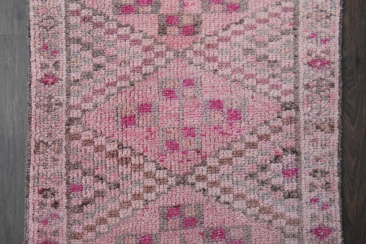 El yapımı vintage yolluk 81x348 cm oryantal desenli yün - açık alan görünümü
