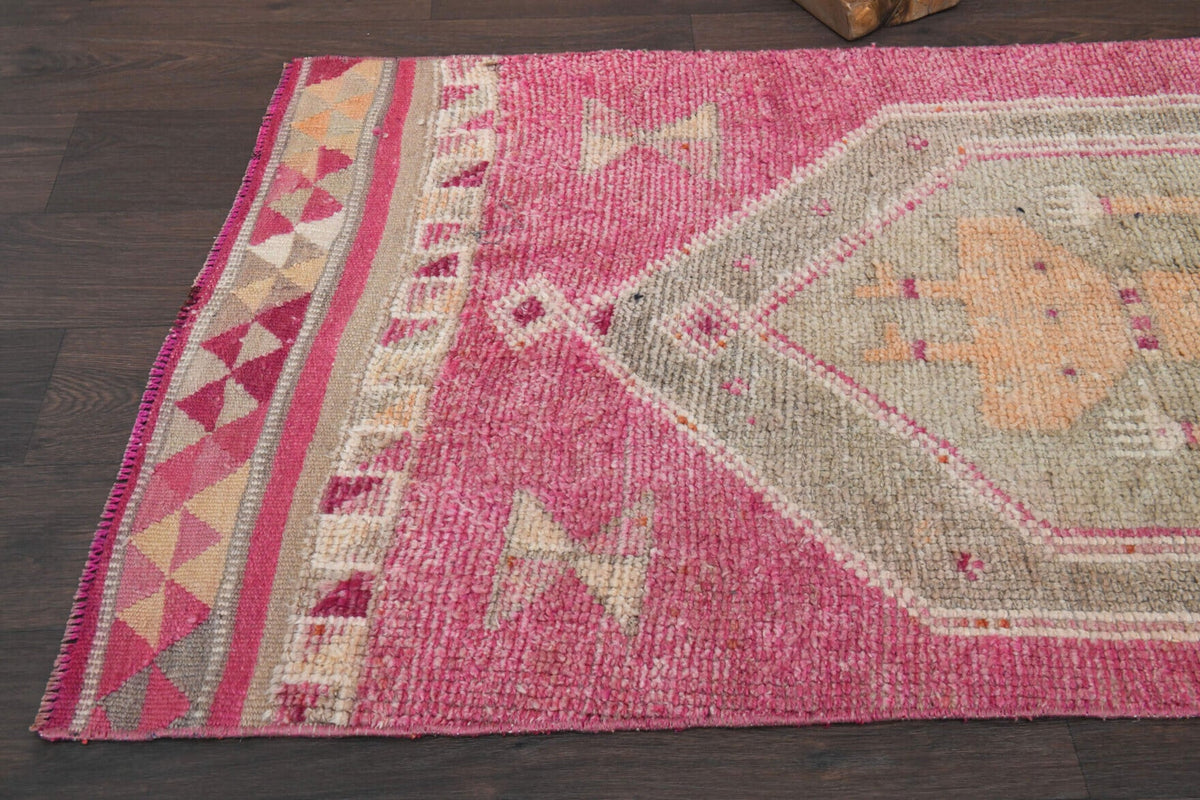 El yapımı vintage yolluk 86x368 cm oryantal desenli yün - desen detayı