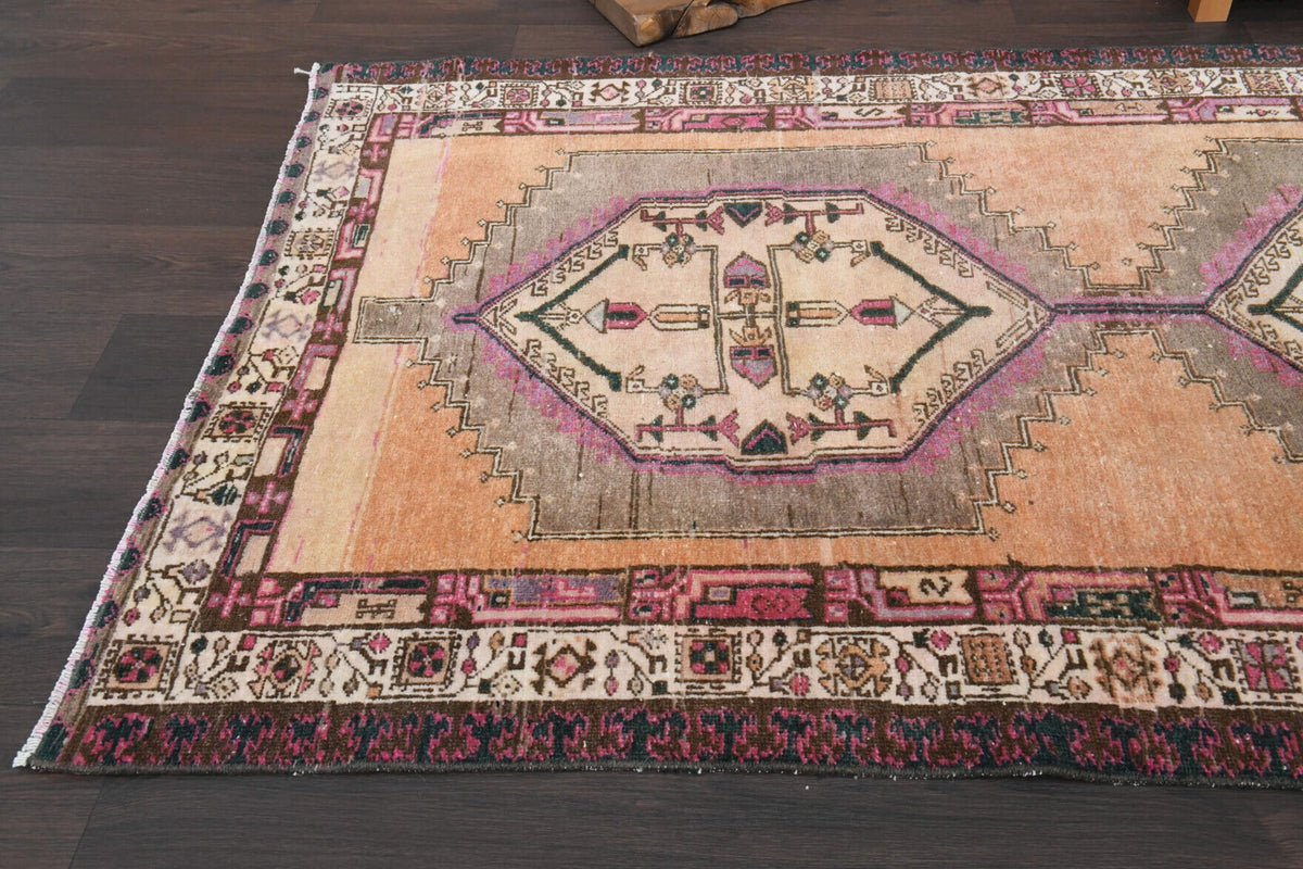 El yapımı vintage yolluk 112x318 cm oryantal desenli yün - desen detayı