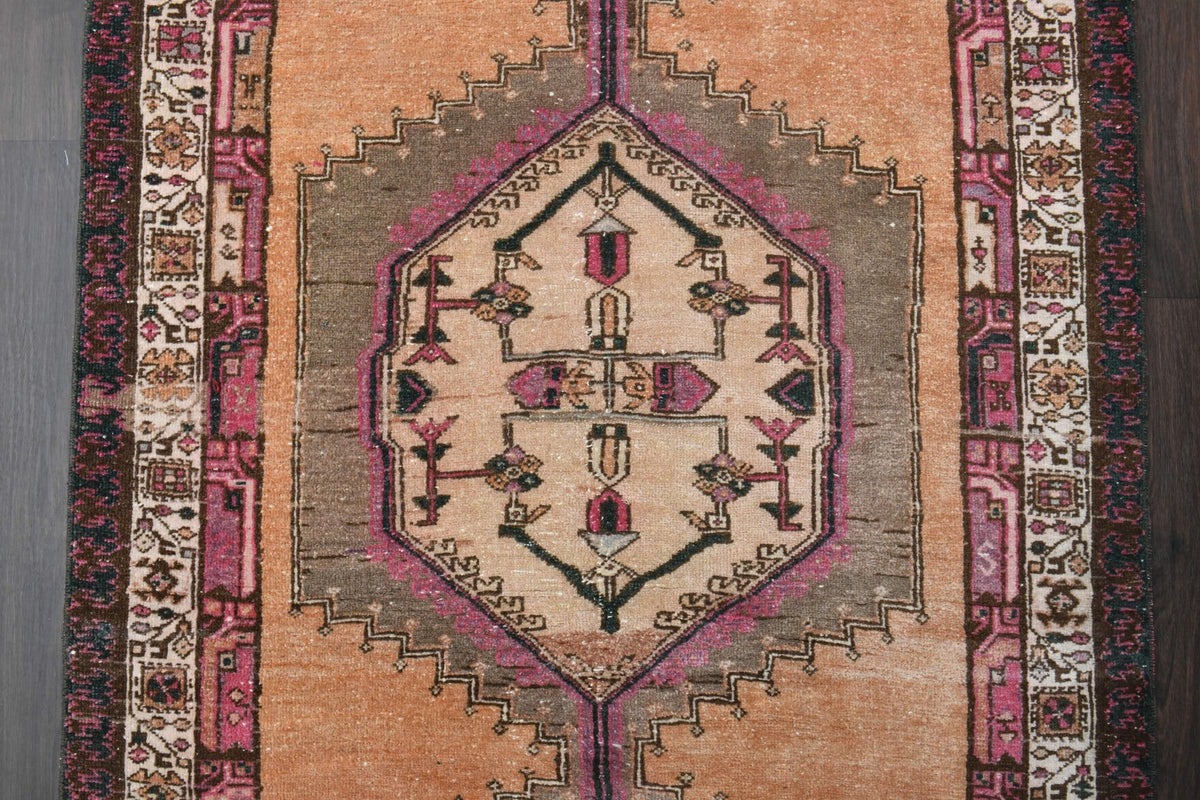 El yapımı vintage yolluk 112x318 cm oryantal desenli yün - açık alan görünümü