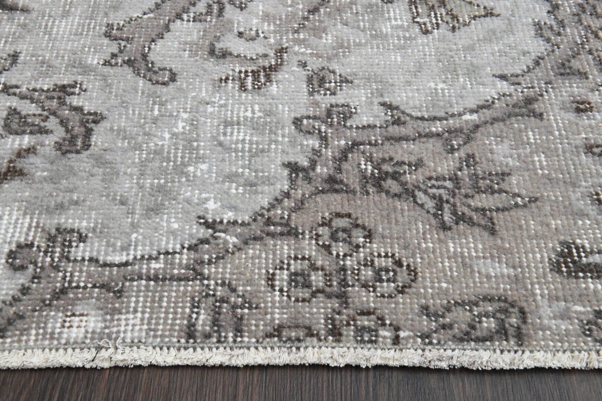 El yapımı vintage yolluk 76x262 cm oryantal desenli yün - yakın çekim doku detayı
