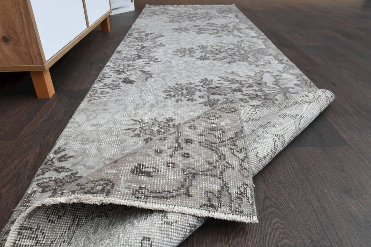 El yapımı vintage yolluk 76x262 cm oryantal desenli yün