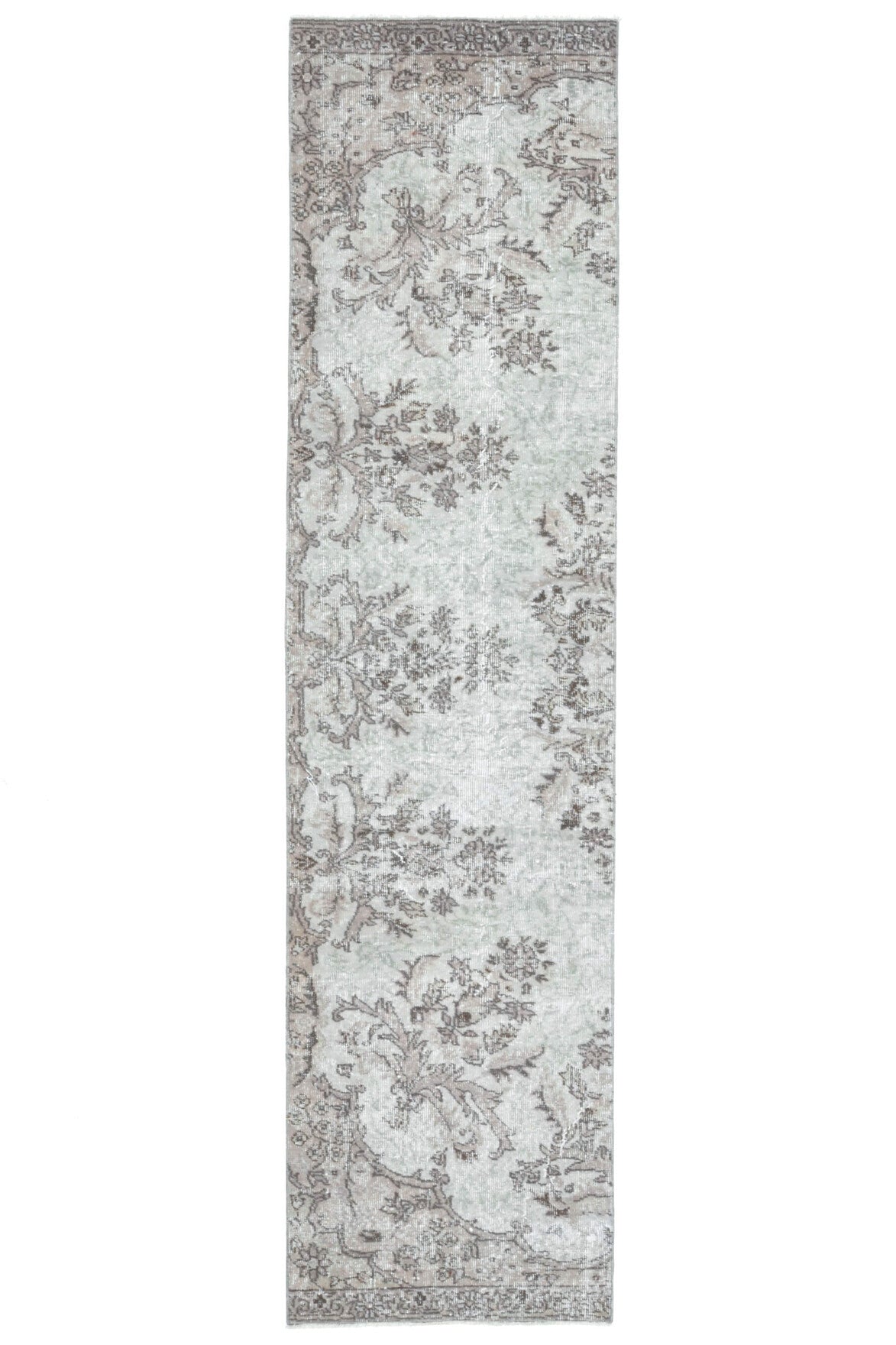 Folk Art Turkish Oushak Runner Rug