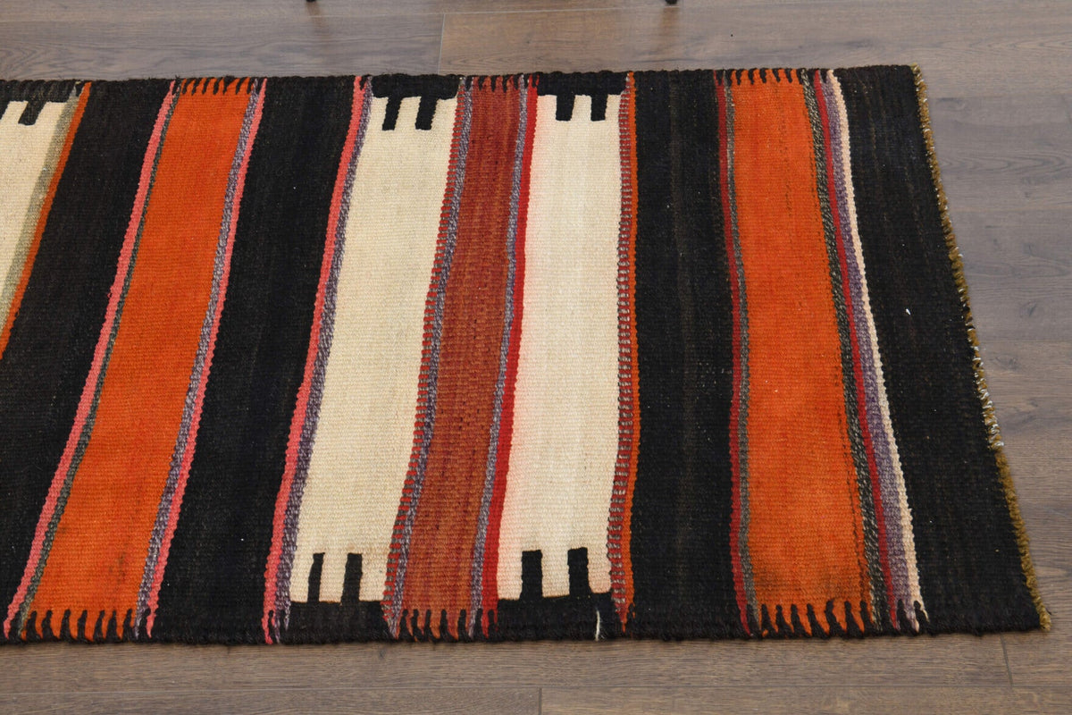 El yapımı vintage yolluk 79x338 cm oryantal desenli yün - desen detayı