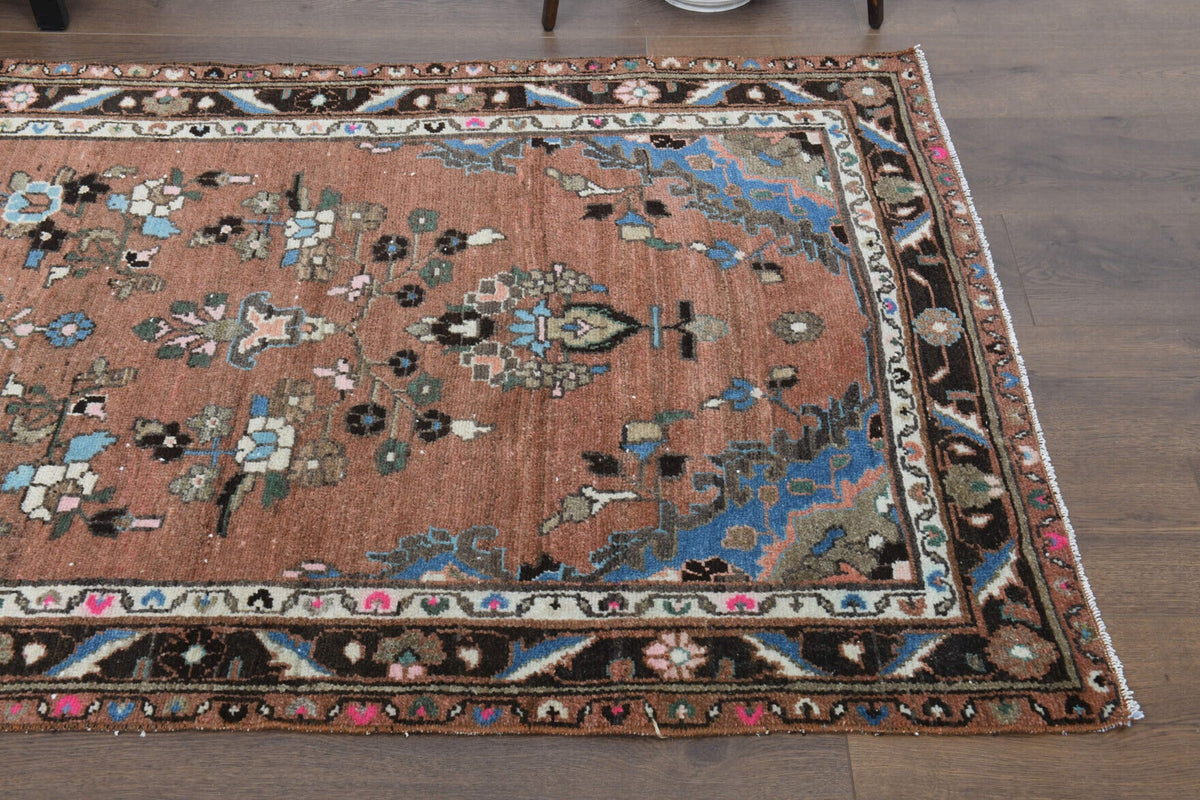 El yapımı vintage yolluk 104x310 cm oryantal desenli yün - desen detayı