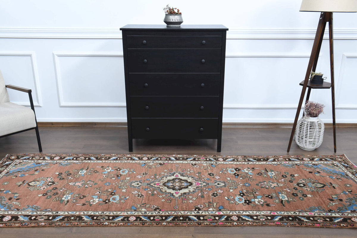 El yapımı vintage yolluk 104x310 cm oryantal desenli yün - mekan görünümü