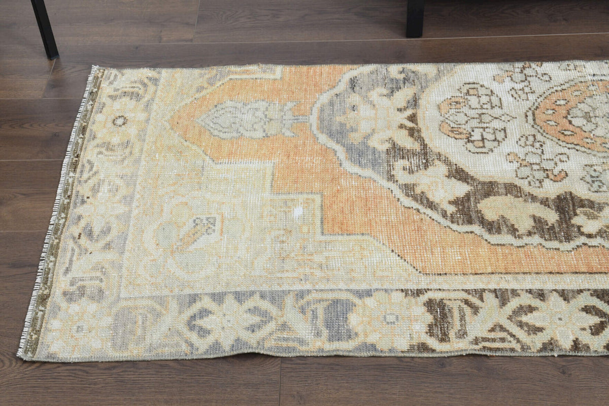 El yapımı vintage yolluk 76x213 cm oryantal desenli yün - üstten görünüm