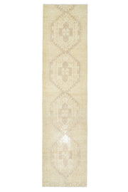 Neutral Colors Antique Runner Rug