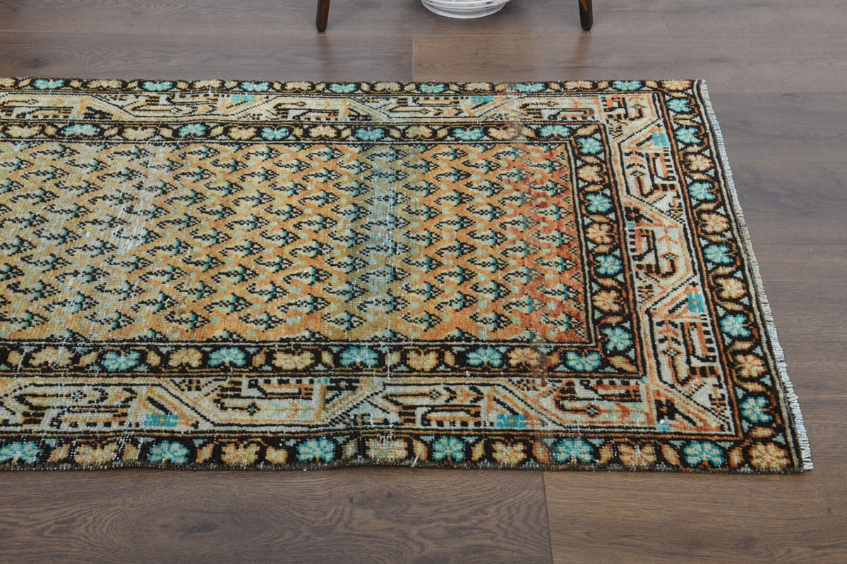 El yapımı vintage yolluk 81x310 cm oryantal desenli yün - desen detayı