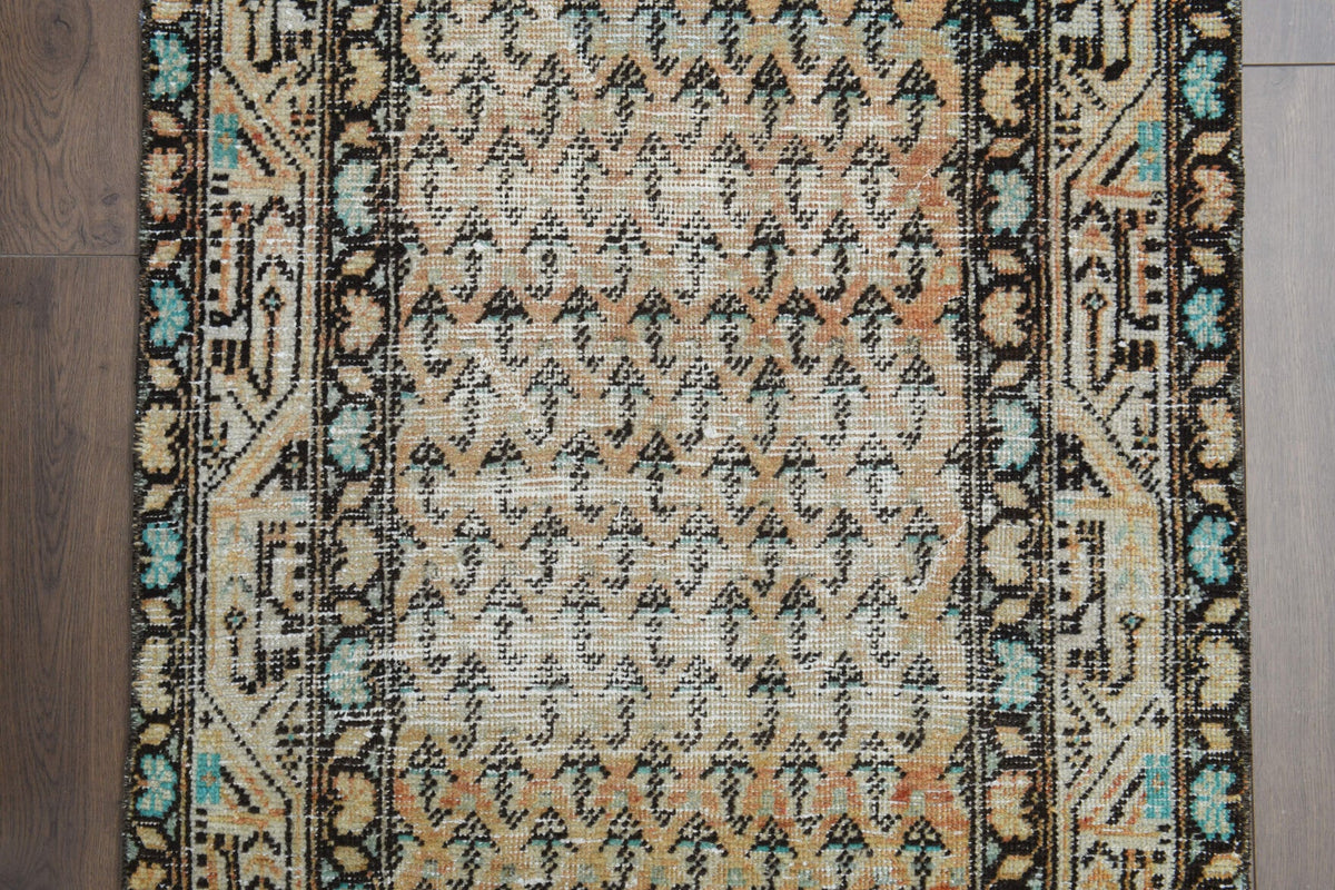 El yapımı vintage yolluk 81x310 cm oryantal desenli yün - açık alan görünümü