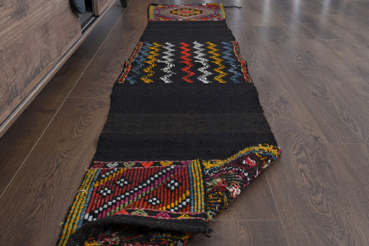 El yapımı vintage yolluk 48x229 cm oryantal desenli yün - mekan görünümü