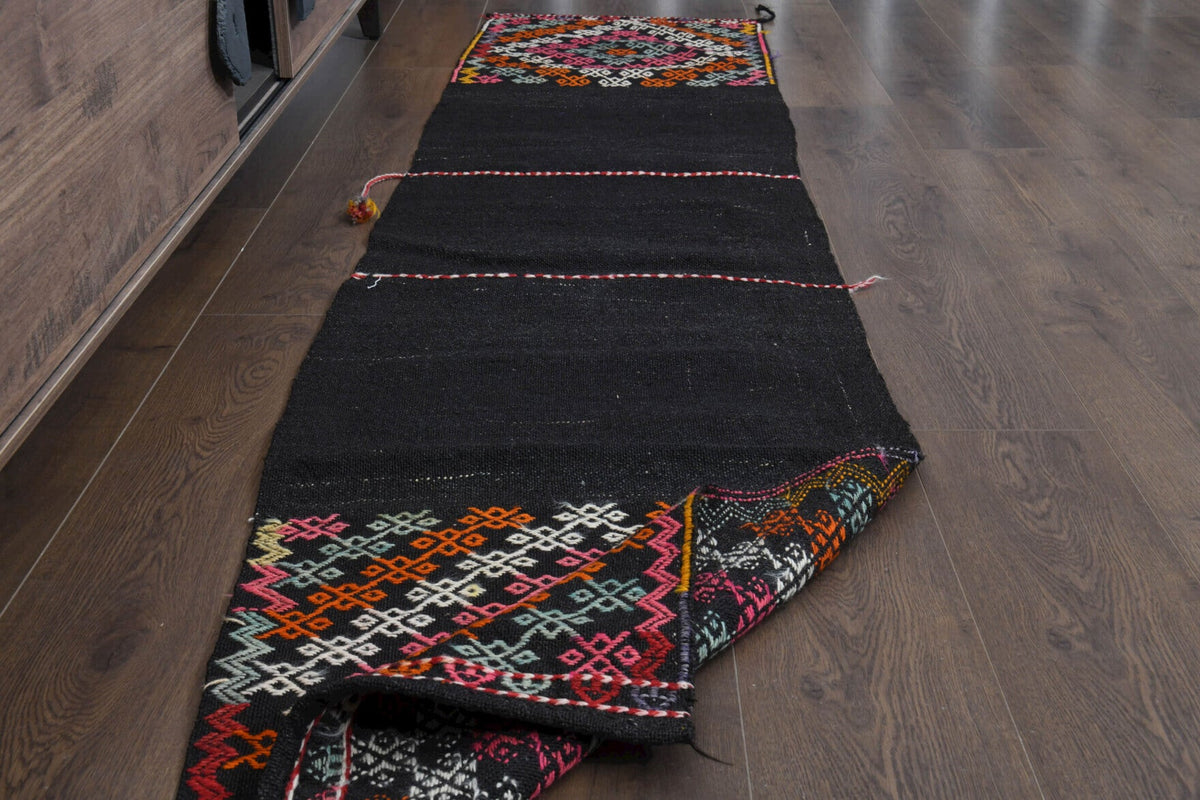 El yapımı vintage yolluk 61x269 cm oryantal desenli yün - mekan görünümü