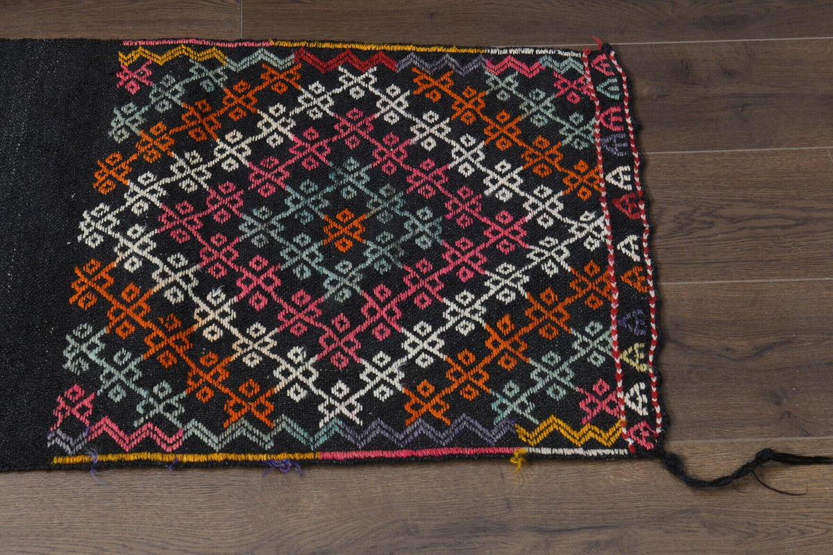 El yapımı vintage yolluk 61x269 cm oryantal desenli yün - farklı açıdan görünüm