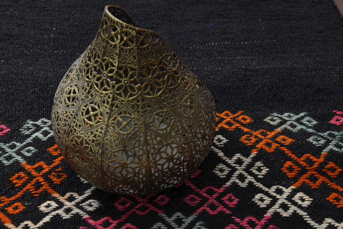 El yapımı vintage yolluk 61x269 cm oryantal desenli yün