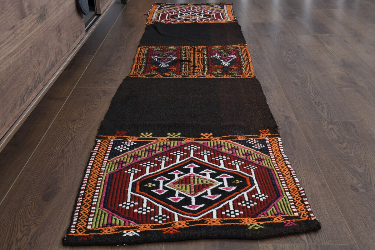 1980s - Vintage Turkish Kilim Runner Rug