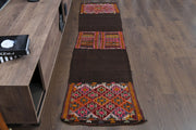1960'lardan Anadolu kökenli oryantal desenli vintage kilim yolluk, 59x233 cm