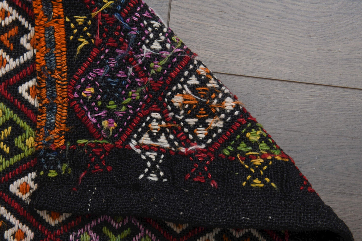 El yapımı vintage yolluk 51x259 cm oryantal desenli yün - desen detayı
