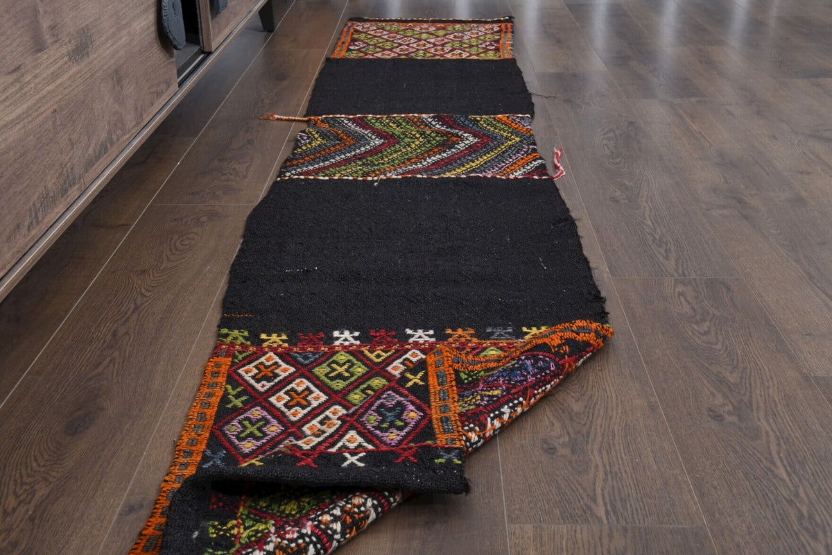 El yapımı vintage yolluk 51x259 cm oryantal desenli yün - mekan görünümü