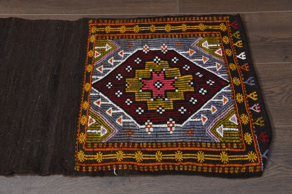 El yapımı vintage yolluk 48x216 cm oryantal desenli yün - farklı açıdan görünüm