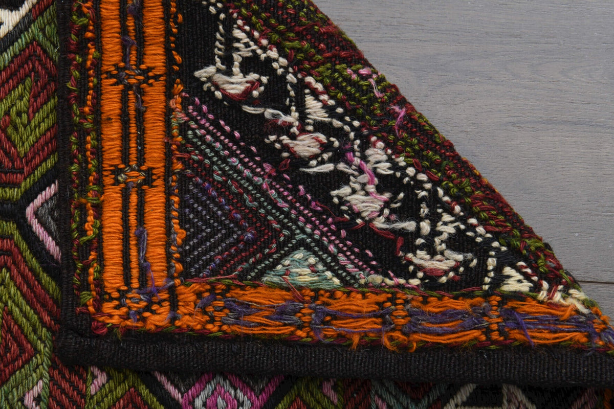 El yapımı vintage yolluk 51x226 cm oryantal desenli yün - desen detayı