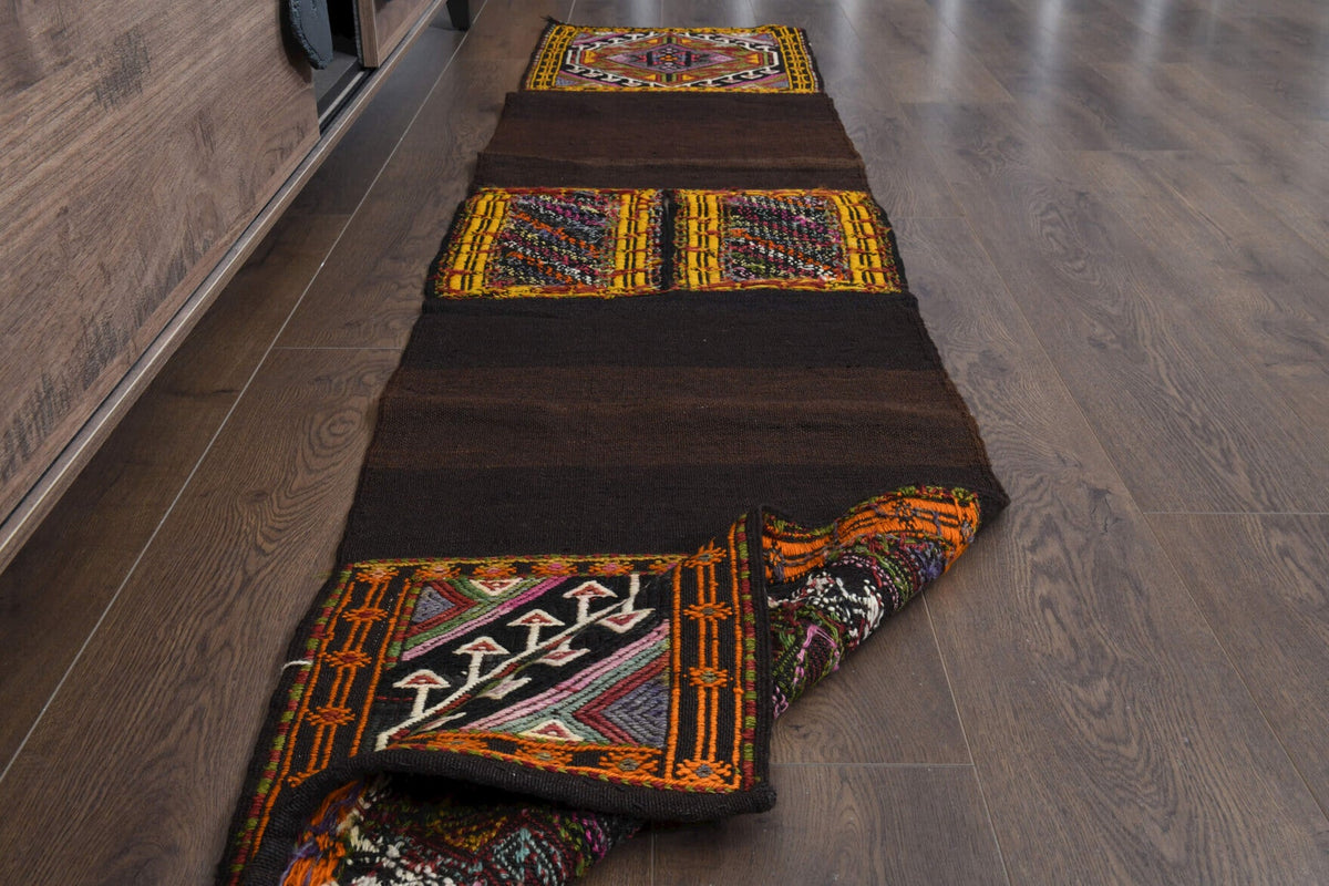 El yapımı vintage yolluk 51x226 cm oryantal desenli yün - mekan görünümü