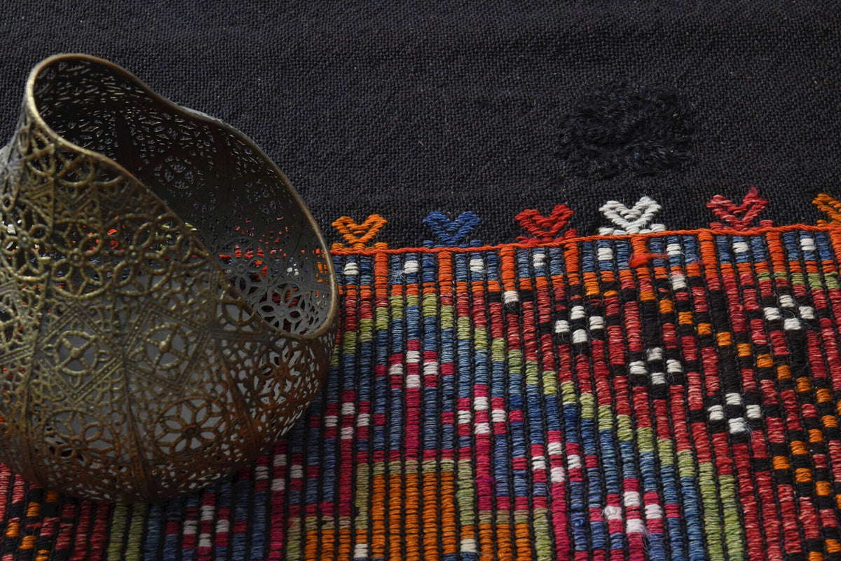 El yapımı vintage yolluk 51x216 cm oryantal desenli yün
