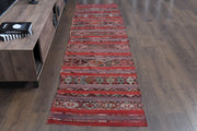 El yapımı vintage yolluk 86x307 cm oryantal desenli yün - detay görünümü