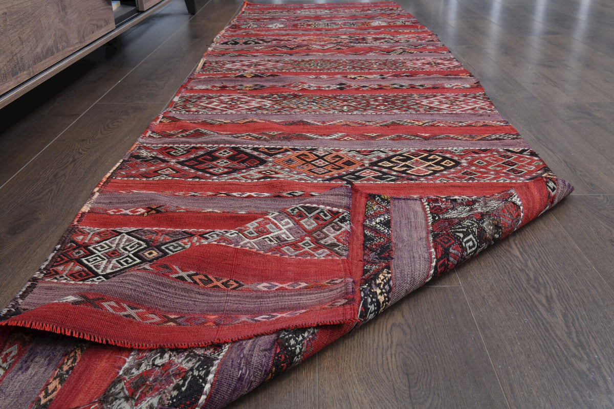 El yapımı vintage yolluk 86x307 cm oryantal desenli yün - mekan görünümü