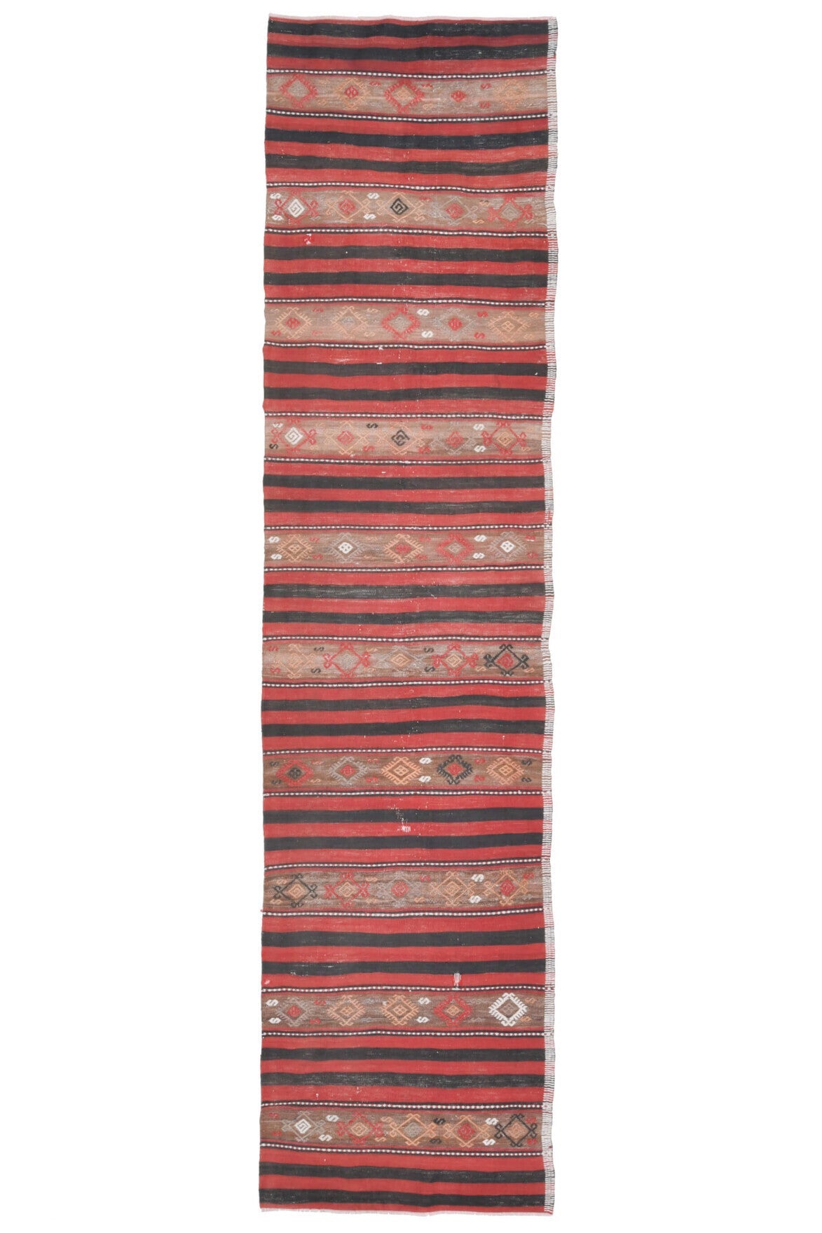 El yapımı vintage yolluk 76x315 cm oryantal desenli yün - detay görünümü