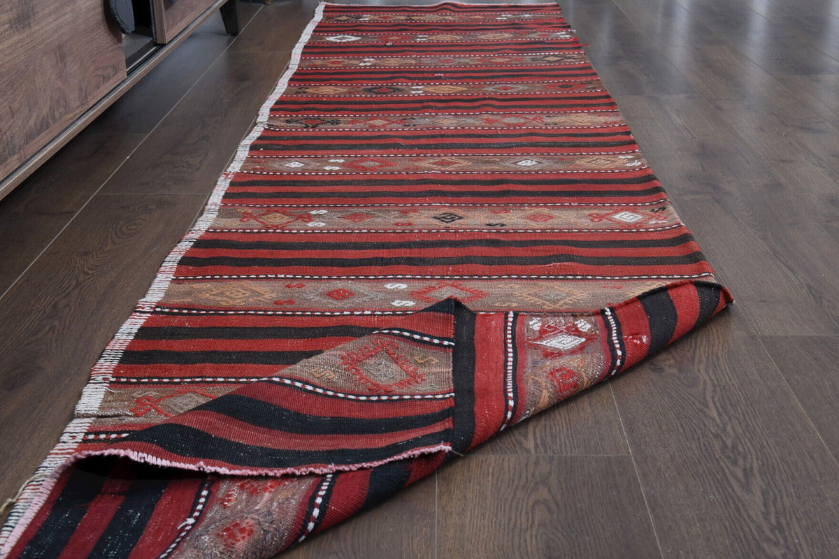 El yapımı vintage yolluk 76x315 cm oryantal desenli yün - mekan görünümü