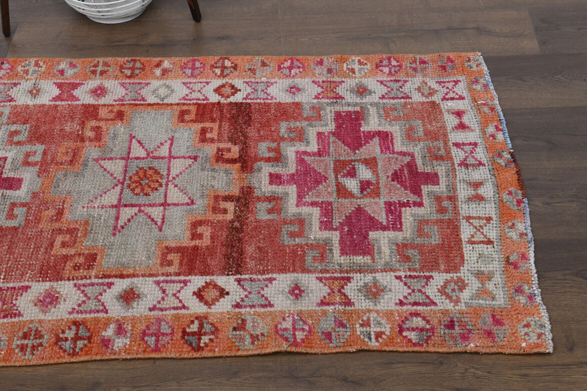 El yapımı vintage yolluk 64x211 cm oryantal desenli yün - farklı açıdan görünüm