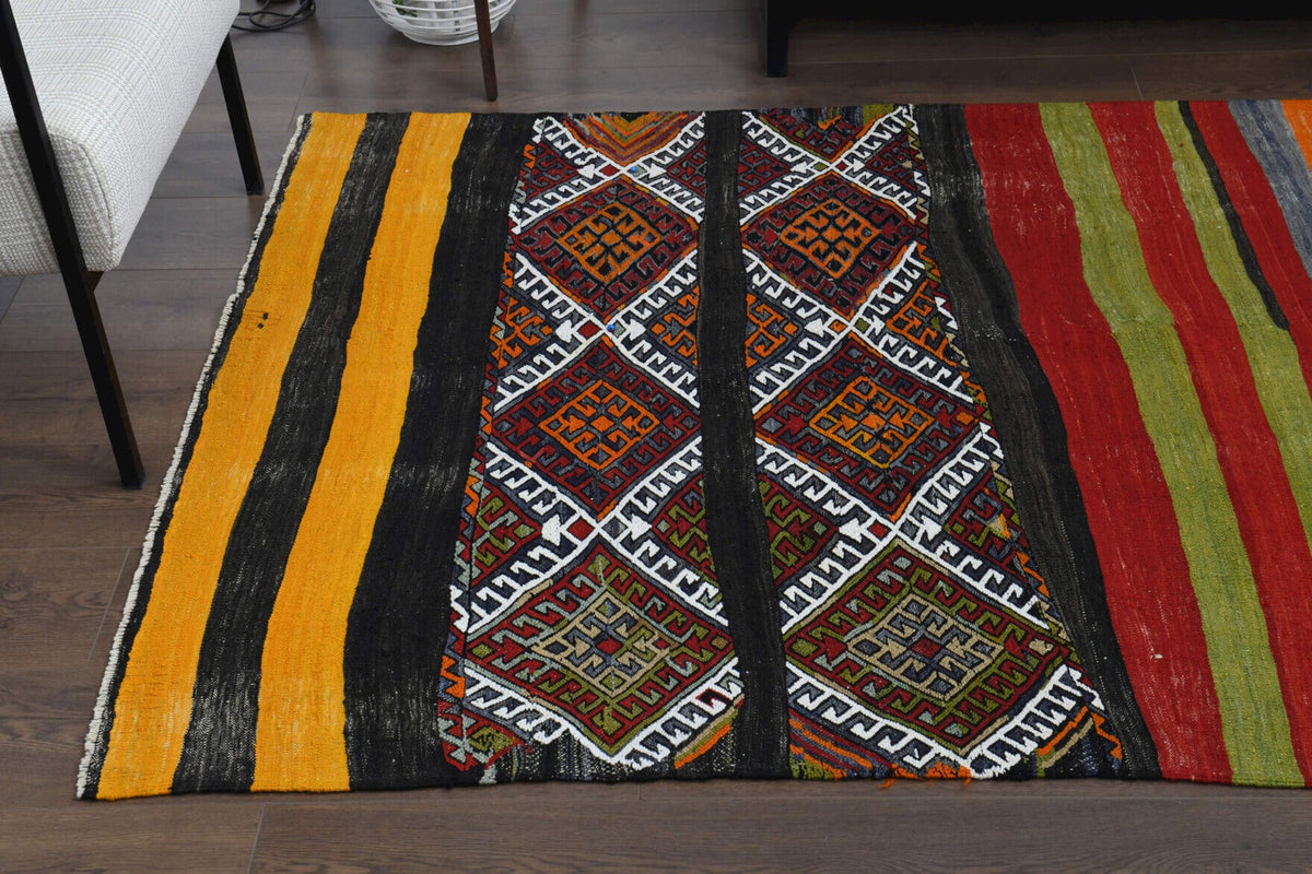 El yapımı vintage yolluk 122x305 cm oryantal desenli yün - mekan görünümü