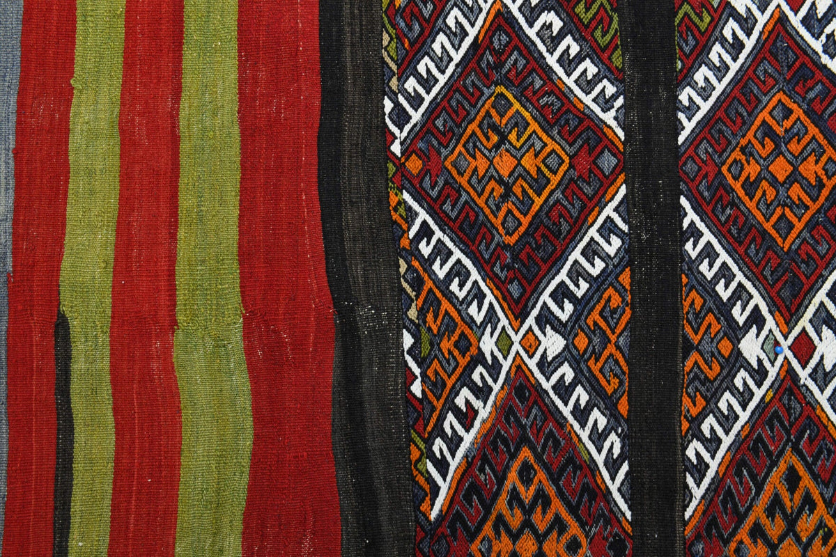 El yapımı vintage yolluk 122x305 cm oryantal desenli yün - farklı açıdan görünüm