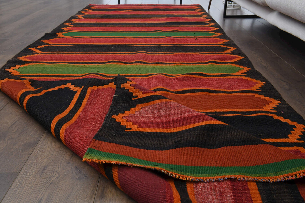El yapımı vintage yolluk 119x330 cm oryantal desenli yün - desen detayı