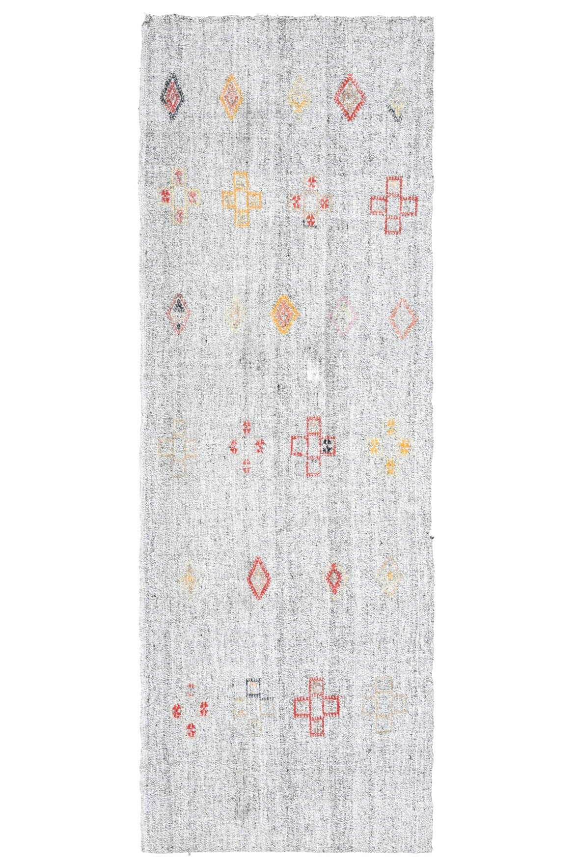 El yapımı vintage yolluk 97x295 cm oryantal desenli yün