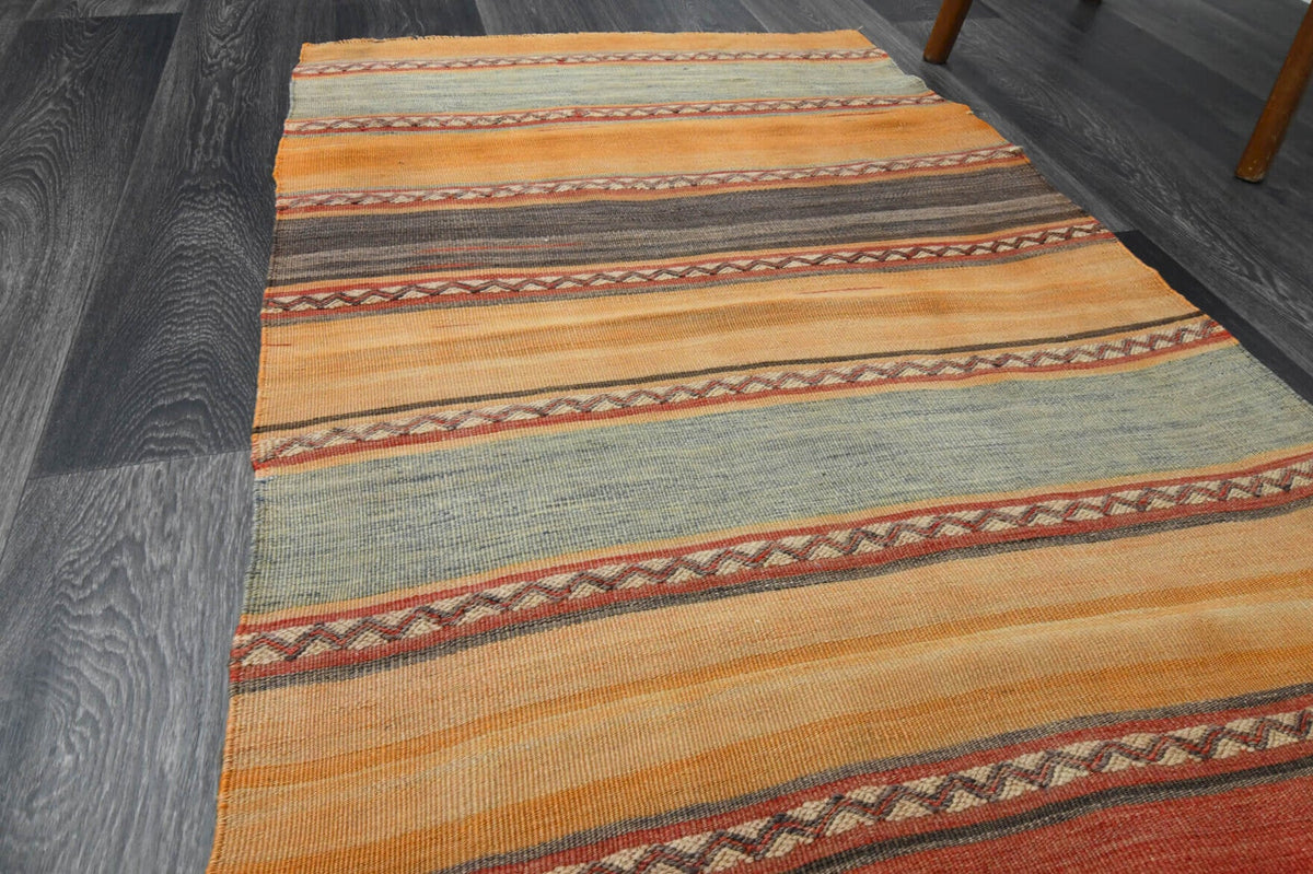 El yapımı vintage yolluk 81x284 cm oryantal desenli yün - desen detayı