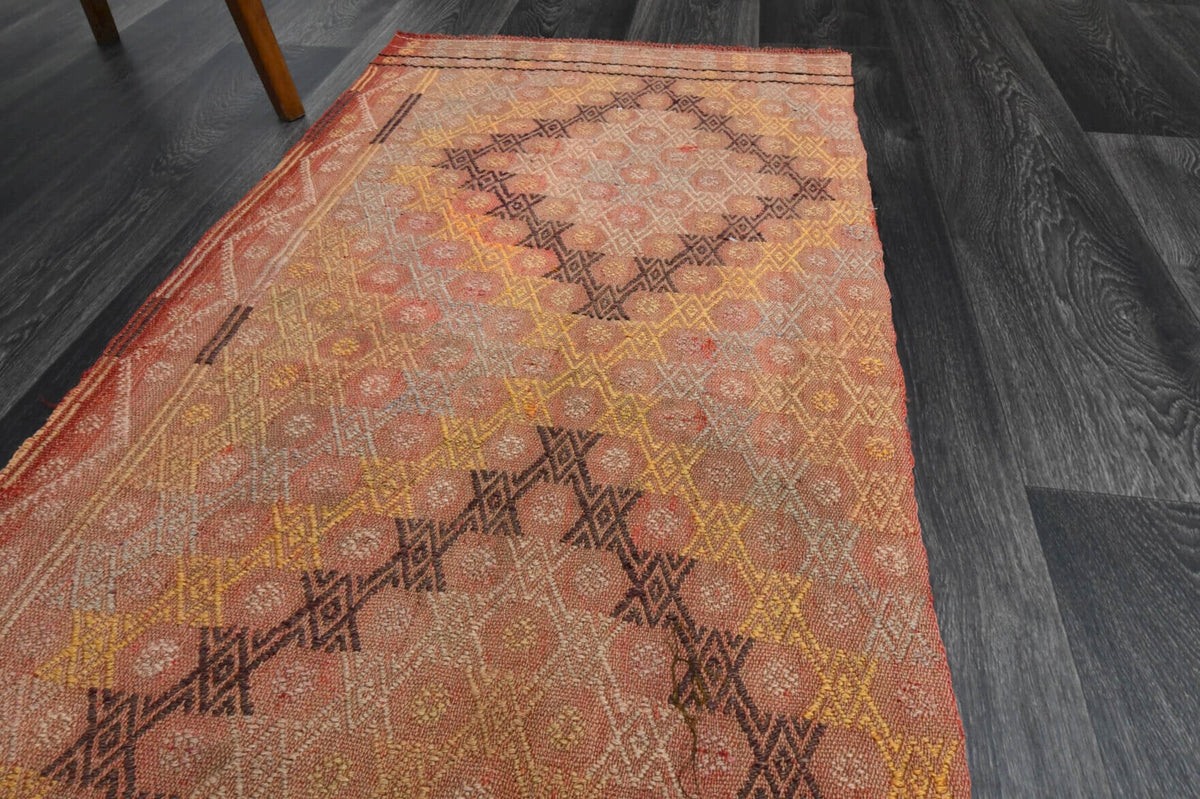 El yapımı vintage yolluk 71x315 cm oryantal desenli yün - mekan görünümü