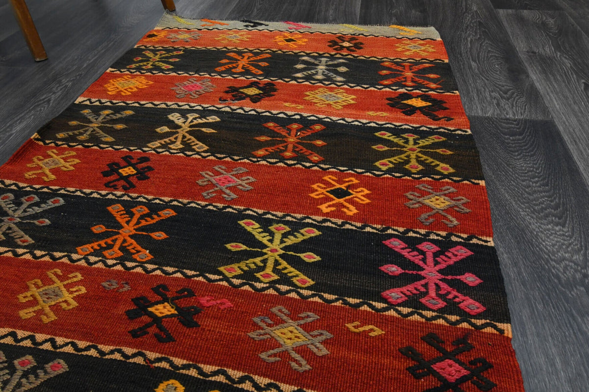 El yapımı vintage yolluk 86x244 cm oryantal desenli yün - mekan görünümü