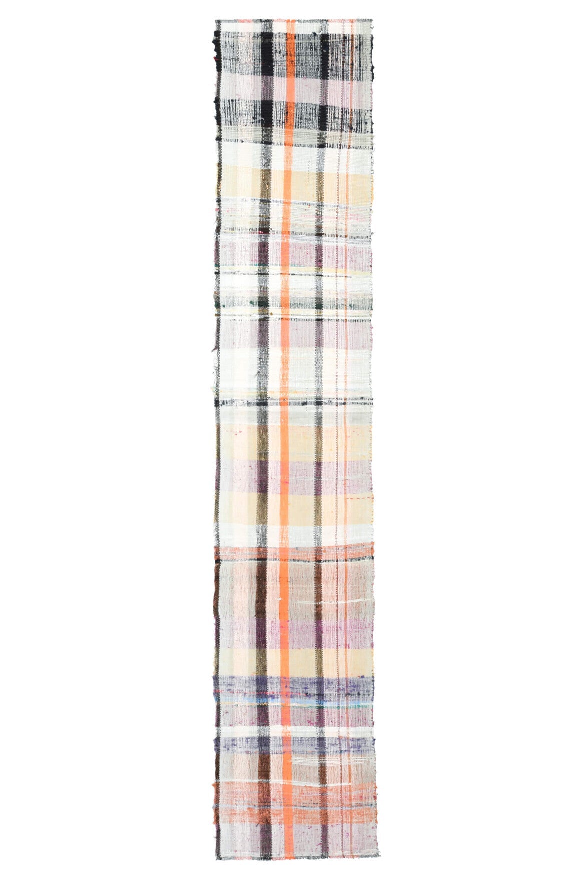 El yapımı vintage yolluk 58x302 cm oryantal desenli yün