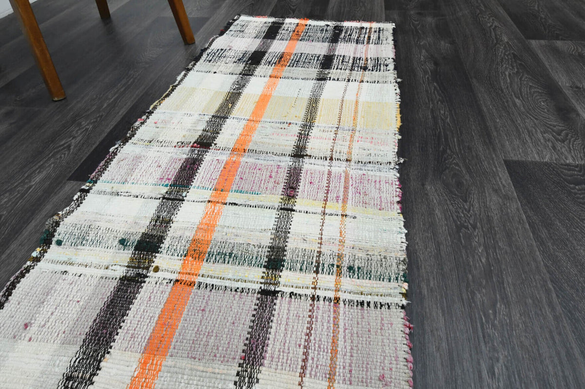 El yapımı vintage yolluk 58x302 cm oryantal desenli yün - desen detayı