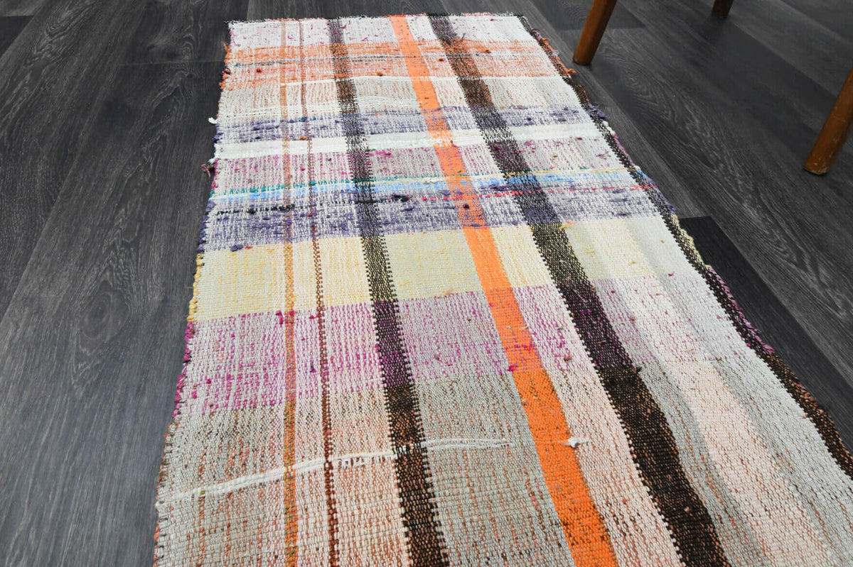 El yapımı vintage yolluk 58x302 cm oryantal desenli yün - mekan görünümü