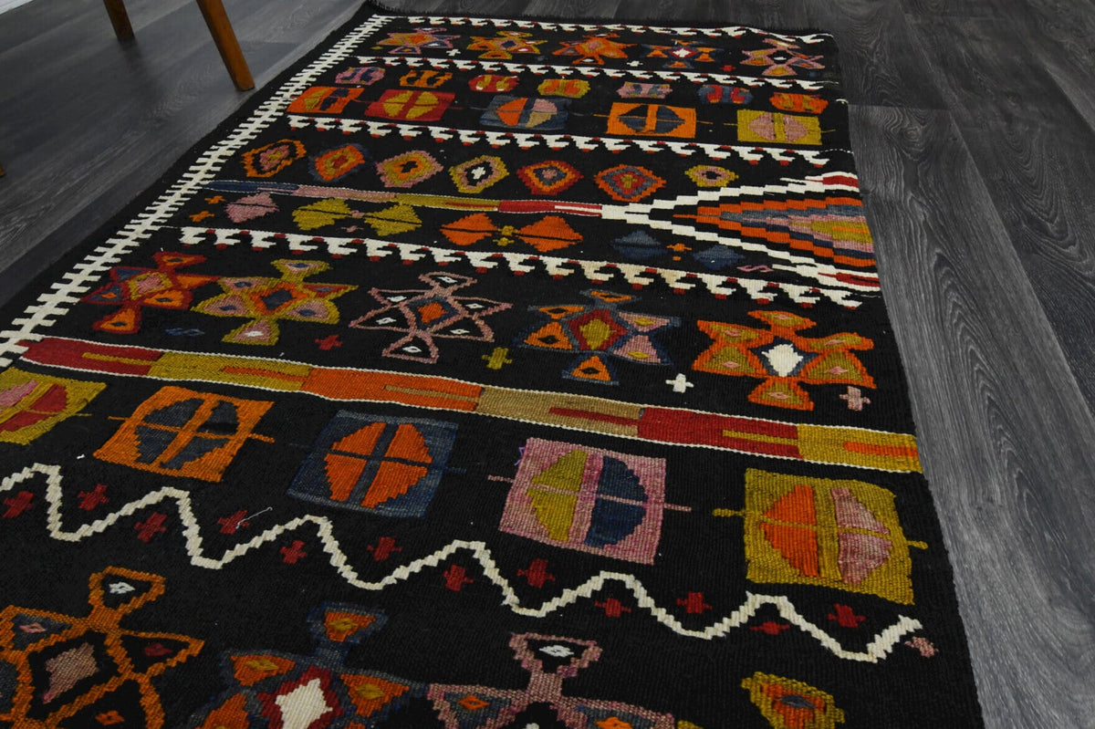 El yapımı vintage yolluk 102x351 cm oryantal desenli yün - mekan görünümü
