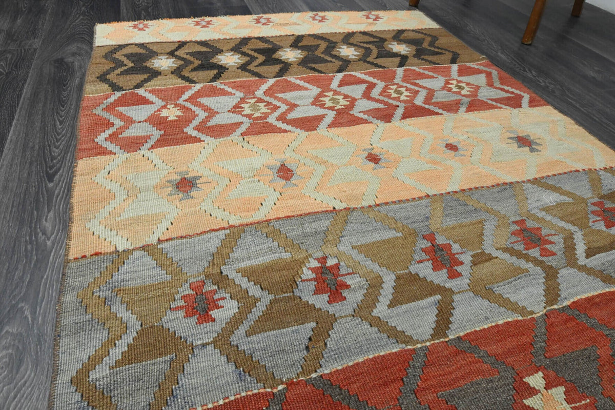 El yapımı vintage yolluk 107x257 cm i̇kat desenli yün - desen detayı