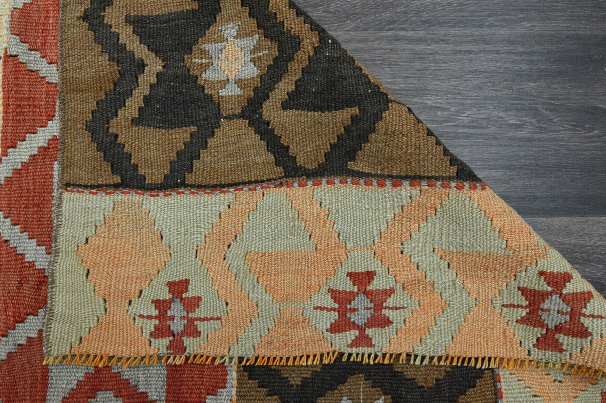 El yapımı vintage yolluk 107x257 cm i̇kat desenli yün - farklı açıdan görünüm